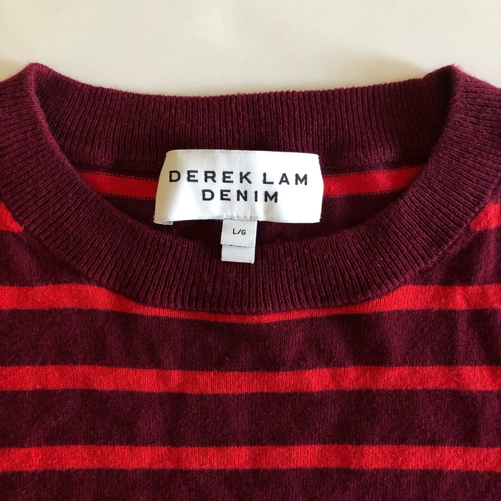 Derek Lam Denim Red/Burg, Cotton/Cashmere Sweater - Picture 7 of 10